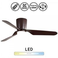 ventilador de techo con luz silencioso dc con mando kochi marron 132 cm invierno-verano color luz regulable
