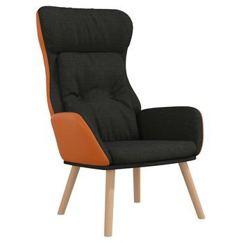 Sillón De Relax De Tela Y Pvc Negro Vidaxl