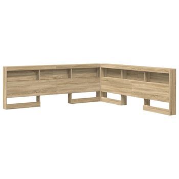 Cabecera De Almacenamiento Con Estante Roble Sonoma 180 Cm
