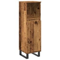 armario de bano  mueble de bano madera de ingenieria envejecida 30x30x100 cm
