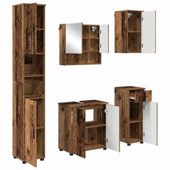 Juego De Muebles De Baño 5 Uds. Madera Vieja 61 X 35 X 64 Cm Vidaxl
