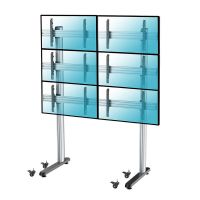 kimex soporte de suelo para 6 pantallas de tv 45-55 vesa 600x400 max 50kg