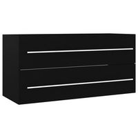 armario de almacenamiento  armario para lavabo madera contrachapada negro 100x385x48 cm