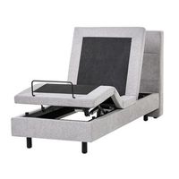 cama articulada electrica moderna mando a distancia ajustable tapiceria de tela gris claro 80 x 200 cm viceroy