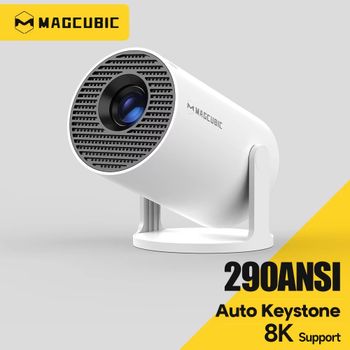 Proyector Magcubic HY300 Pro para Interiores y Exteriores, 290Ansi 720P Nativo 1080P, Android 14 Dual Wifi6 Bt5.4 8K Allwinner H726 Portátil