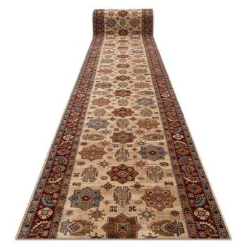 Alfombra De Pasillo Lana Keshan 7683/53555 Oriental, Marco Beige / Ter 90x520 Cm