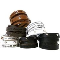 pulsera de cuero autentico con grabado laser incluido