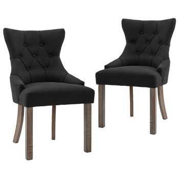 Sillas De Comedor 2 Unidades De Tela Negras Vidaxl