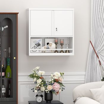 Armario De Pared - Mueble De Almacenaje - Acero - Blanco (76.2x30.5x78cm)