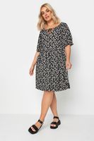 yours vestido mini negro textura de flores mujer curvy y tallas grandes yours