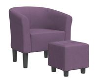 vidaxl sillon con taburete tela morado