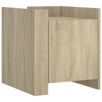 Mesita De Noche - Mesilla Madera De Ingeniería Roble Sonoma 45x50x50 Cm Mc5026