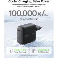 cargador usb belkin wch025kq15bkb6 gan 100w usb-c con cable 15 m