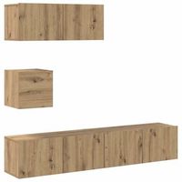 mueble para tv de pared madera contrachapada artesanal 4 piezas