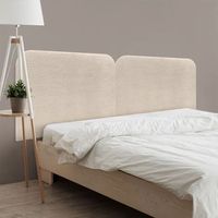 dhome cabecero blanco hueso 180cm dual tapizado en pana liso curvo 70cm altura pared acusticos cabeceros absorbentes cabezal cama dormitorio blanco hueso 180cm dual