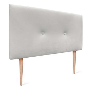 Dhome Cabecero De Terciopelo Liso Con Botones 105x105 Con Patas Camas 105 - Blanco