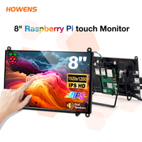 monitor tactil raspberry pi de 8 pulgadas 1920  1200 ips pantalla tactil de 10 puntos altavoz dual pantalla hdmi para pi 54b3b pc diy caja 3d