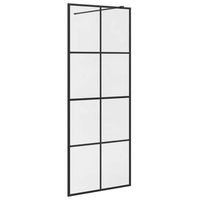 mampara de ducha accesible vidrio esg claro negro 80x195 cm vidaxl