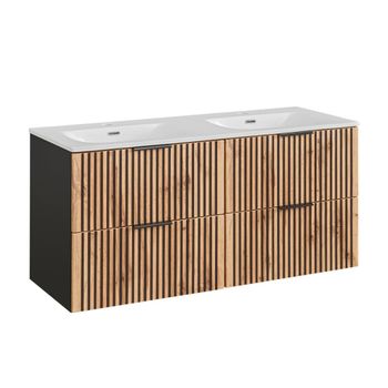 Mueble doble lavabo encastrado 120cm tableros de melamina y mdf