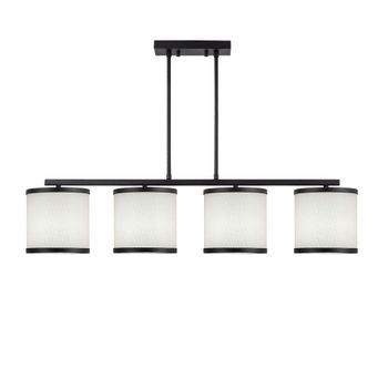 Lámpara De Techo Way-11646 Blanco Negro Metal Tela 107x20x68 Cm