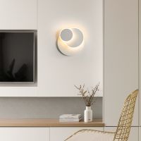 aplique de pared giratorio triple lamparas de pared led modernas lampara de pared redonda giratoria de 360 grados compatible con decoracion de interiores del hogar