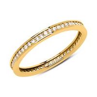 8 quilates anillo de oro de la eternidad con circonita