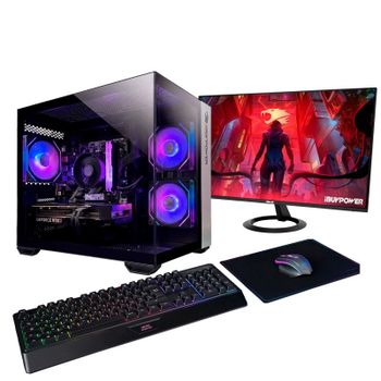PC Sobremesa IBUYPOWER Pack Fighter Warhero Lite AMD Ryzen 5 5500 16GB 1TB SSD Radeon RX 9060 XT Windows 11 Monitor 24