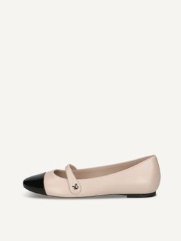 CAPRICE Ballerina, beige, made of Leather with Block heel, Size 37