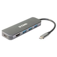 base para portatiles d-link dub-2333 usb-c 5-in-1 hdmi 4k 60w gris