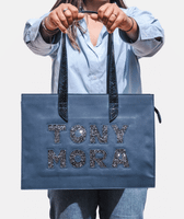 tony mora blue tote bag