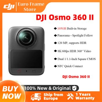 DJI Osmo 360 II 360° °   Cámara de Acción Panorámica 8K 60FPS con Sensor de 1 Pulgada, AI Super Night 2.0, Cámara Deportiva para Vlogs con Almacenamiento Integrado de 105GB para Viajes y Ciclismo,