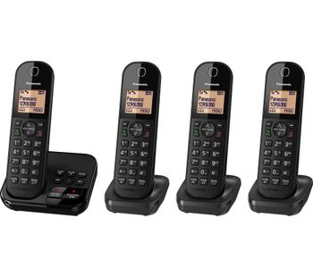 PANASONIC KX-TGC424EB Cordless Phone with Answering Machine - Quad Handsets