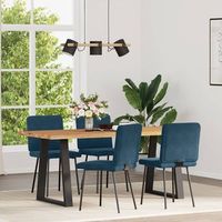 sillas de comedor 4 uds  silla de cocina terciopelo azul