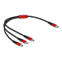 cable de carga usb 3 en 1 delock usb type-c a 3 x usb type-c 30 cm