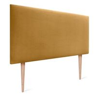 dhome cabecero de terciopelo liso 80x115 con patas camas 8090 - mostaza