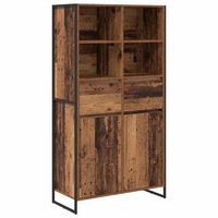 vitrina madera vieja 81 x 36 x 1505 cm madera de ingenieria vidaxl