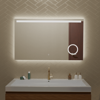 Espejo De Baño Con Luz Led 100 X 60 Cm, Rectangular, Antivaho, 3 Colores Dimmable - Lomazoo Riviera