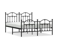 estructura de cama cabecero y pie de cama metal negro 135x190cm con cabecero y pie de cama