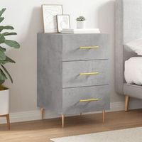 mesita de noche  mesa auxiliar  mesilla madera de ingenieria gris hormigon 40x40x66 cm cfw64806
