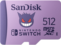 tarjeta micro sdxc - sandisk licencia nintendo pokemon gengar 512gb para nintendo switch 1 lite 100mbs morado