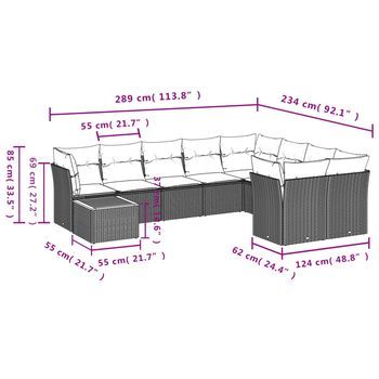 Conjunto De Sofá Para Patio Exterior (incluye Cojines, Combinación De 10 Piezas)