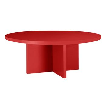 Mesa de centro redonda tablero laminado de 3cm rojo llama 100cm