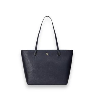 Lauren Ralph Lauren para mujer. 431924351007 Bolso Tote Karly marino (OSFA), Casual, Piel