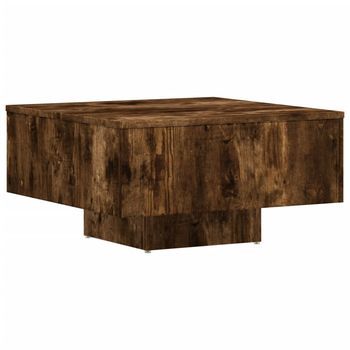 Mesa De Centro Madera De Ingeniería Roble Ahumado 60x60x31,5 Cm Vidaxl