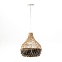 lampara de techo bandos de mimbre natural y negro e27