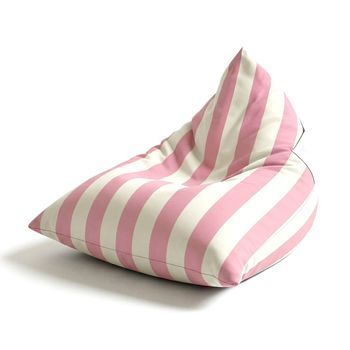 Aiire Puff Exterior Jardín con Relleno Incluido - Tejido Olefina Premium, Desenfundable y Lavable - Sofá Exterior para Playa, Terraza o Piscina - Bean Bag Chair Ligero Rosado [75x65x55 cm]