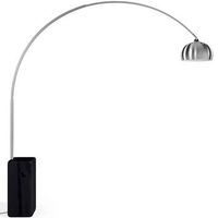 lampara de pie con base de marmol - lampara de salon - bow  negro