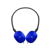 auriculares jvc con cable con microfono diadema ajustable y sonido hi-fi azul