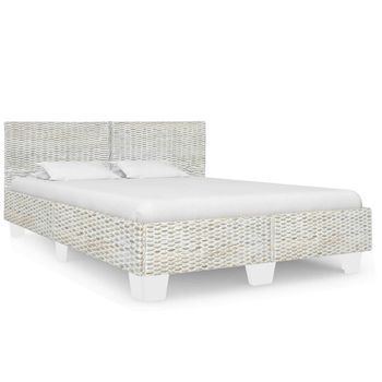 Estructura De Cama De Ratán Natural Gris 160x200 Cm Vidaxl