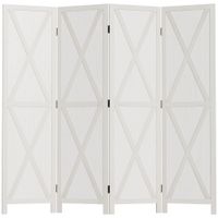 homcom biombo de 4 paneles separador de ambientes plegable 182x170 cm divisor de espacios elegante blanco funcional   aosom espana